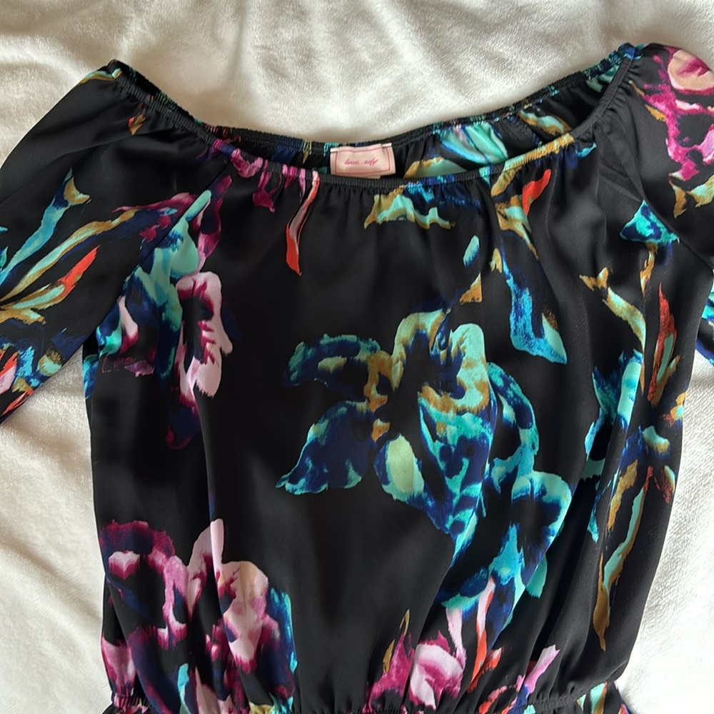 Black floral romper